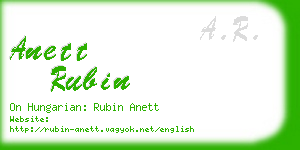 anett rubin business card